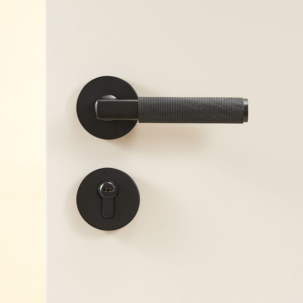 Door handle 308A-243 | Knurled | Black