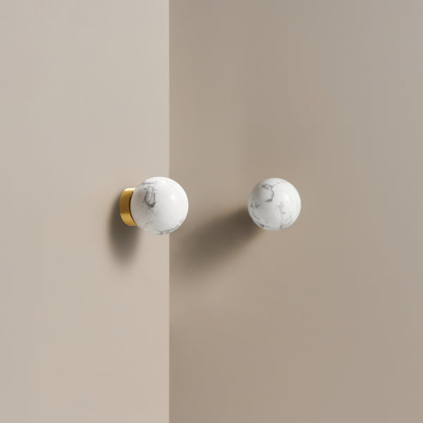 Knob CH067 | Marble + Brass