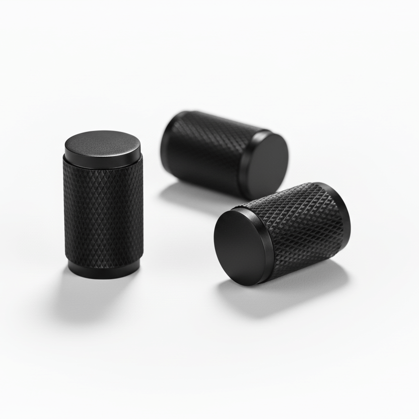 Knopf 1040 | Gerändelt | Schwarz